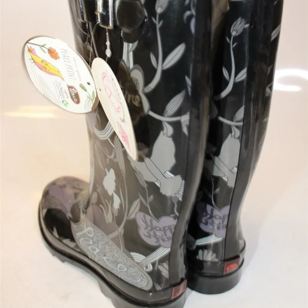 ✨Sakroots by The SACK Rain Boots RHYTHM Nature Hunter Peace Removable Fur Insert - Picture 10 of 16
